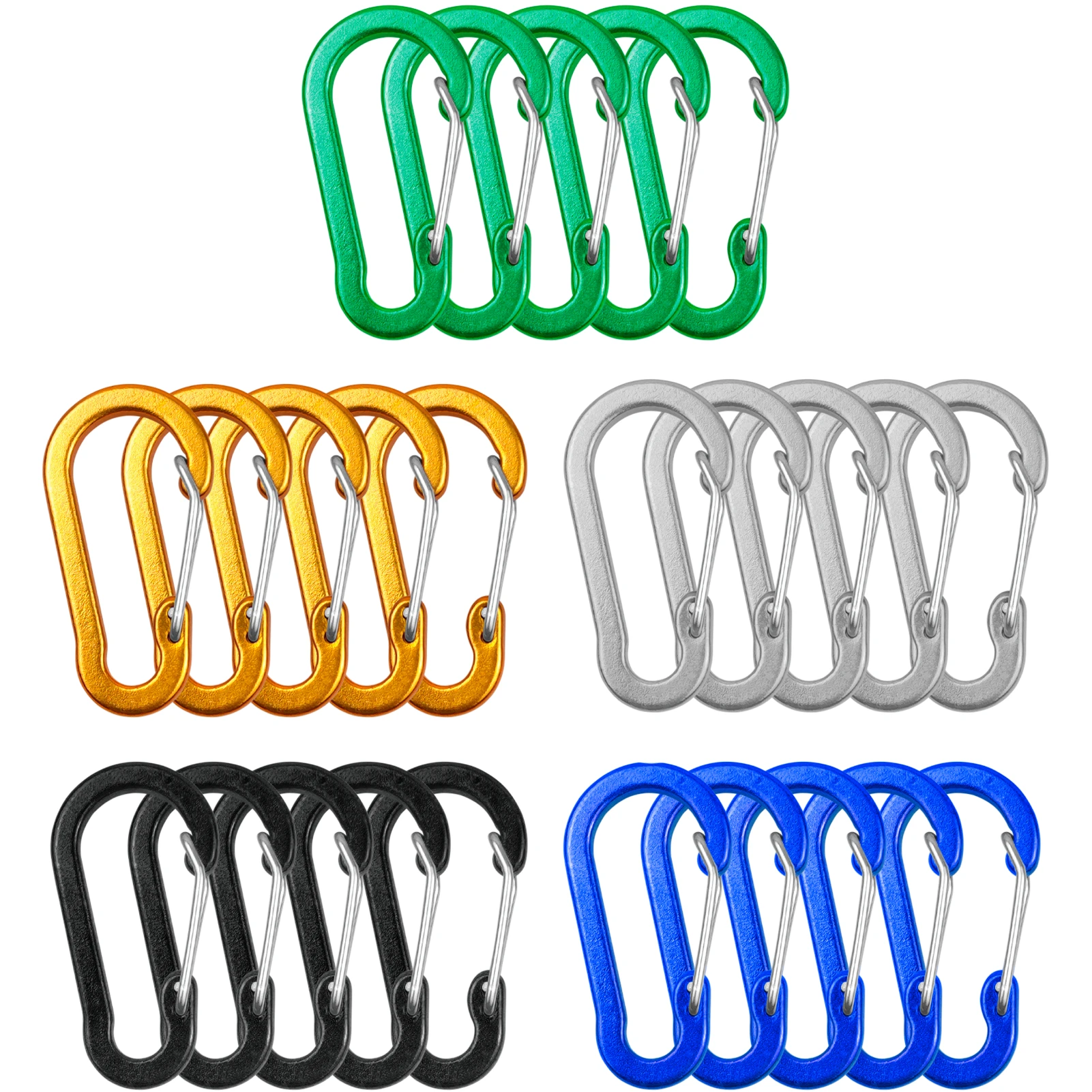 Fishing Kit Compact - 5/10/12pcs Carabiner Clips Mini Aluminum Alloy