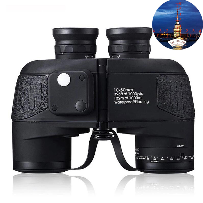 Compass Lensatic - Marine Binoculars 10x50 with Rangefinder Compass