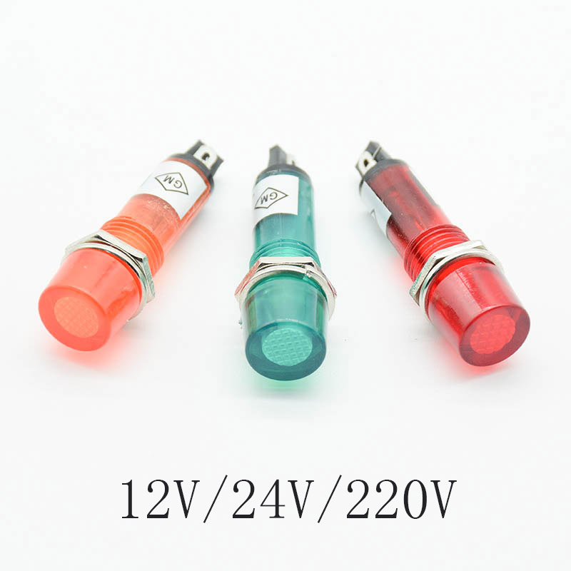 5Pcs 220V 12V 24V DC Mounting  - огляд і ціна Signal Panel Orange