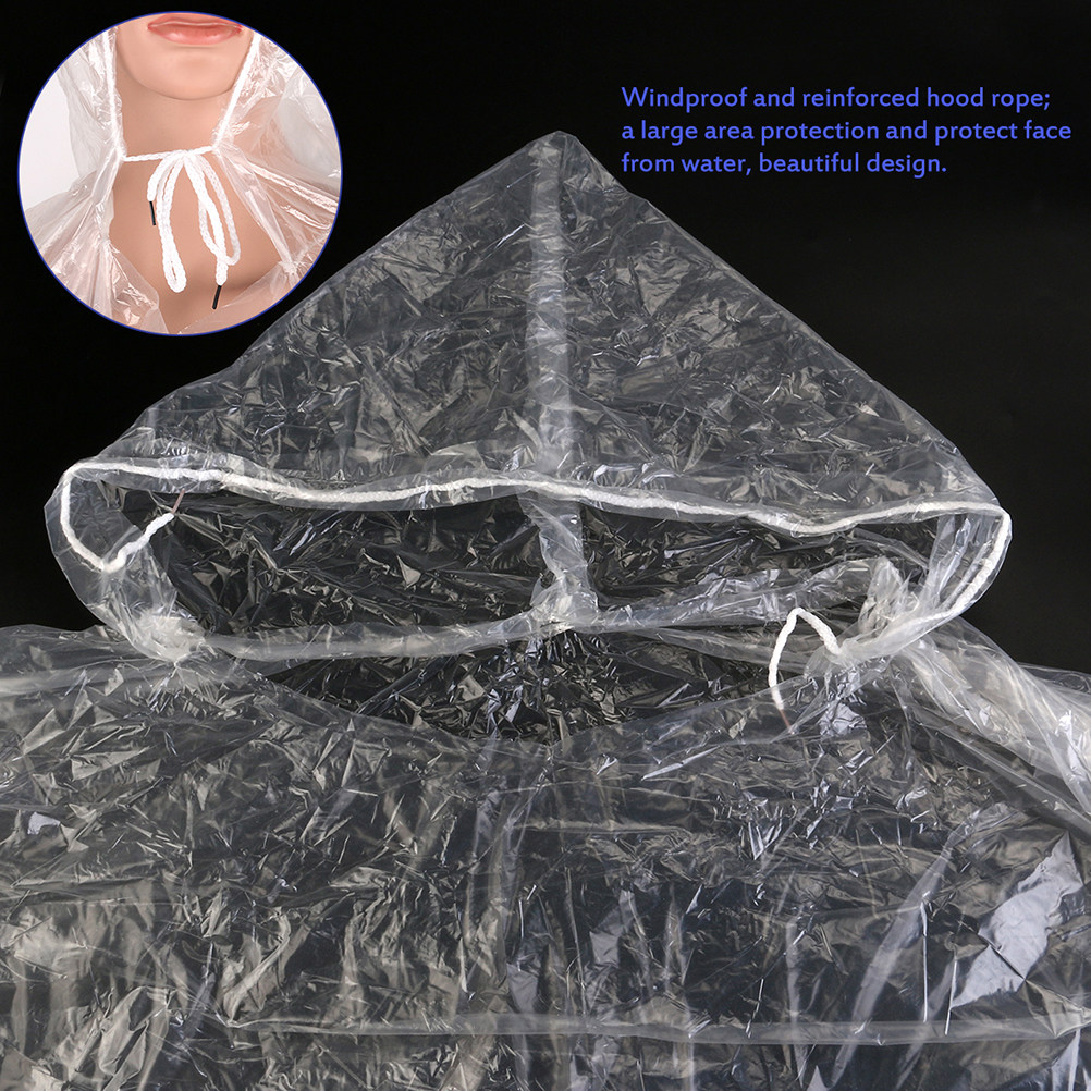 10Pcs Adult Disposable Raincoa - огляд і ціна Emergency Poncho Rain